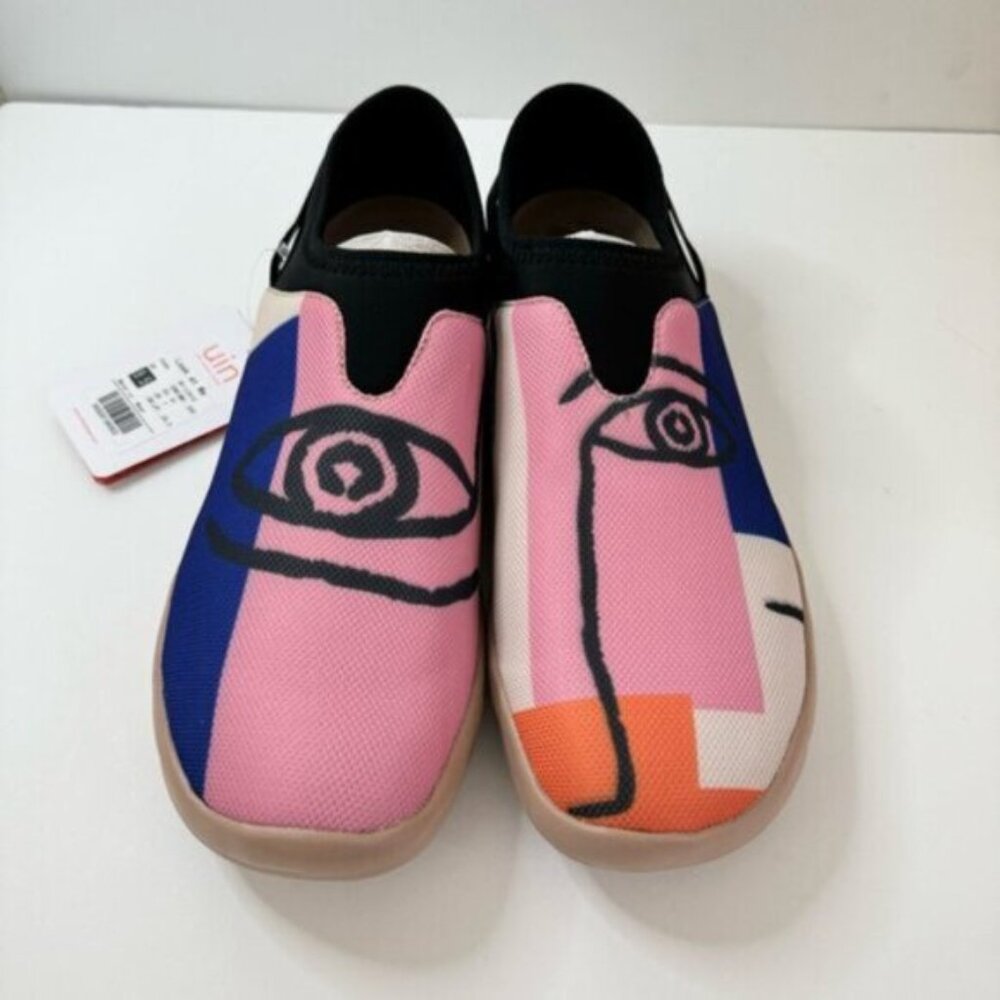 UIN Size 9.5 NWT Slip On Shoes Mesh Comfortable Loafers Look at me Black Mesh